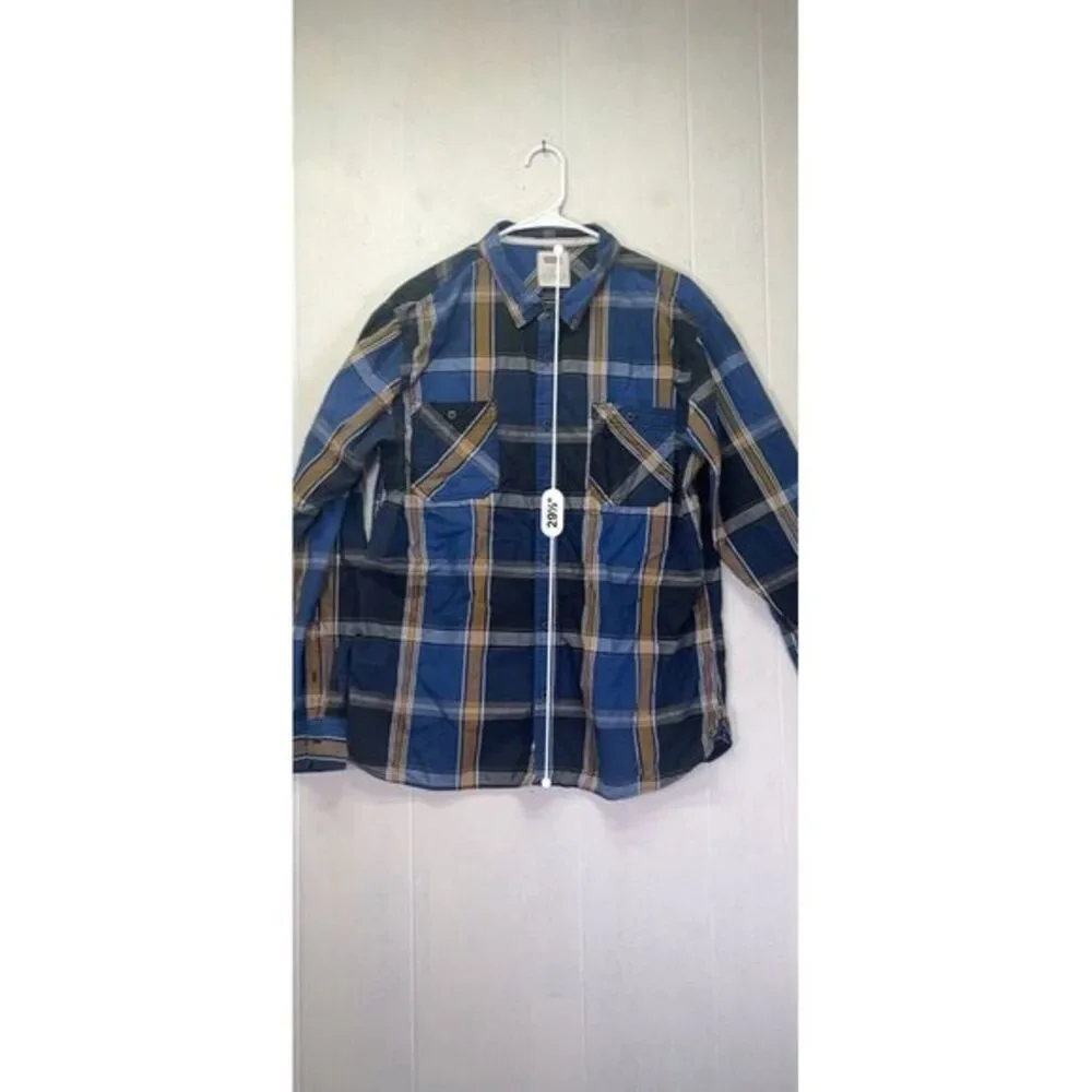 Levi's Plaid Shirt Men XL‎  Blue Western Classiccore Corpcore Careerwear